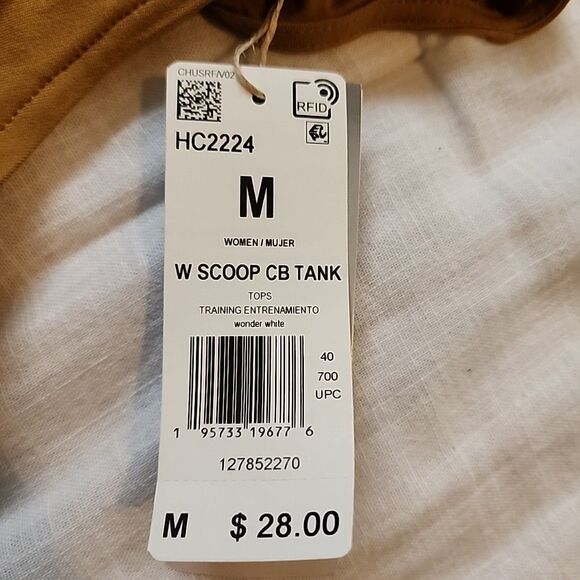 Adidas Scoop CB Tank Top Training Wonder White Womens Size M HC2224 Running - Picture 3 of 8